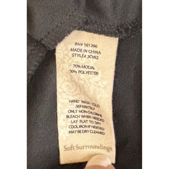 SOFT SURROUNDINGS Black Fairfax Tunic Women XS 3/4 Sleeve Buttons Pockets Top - Picture 6 of 9